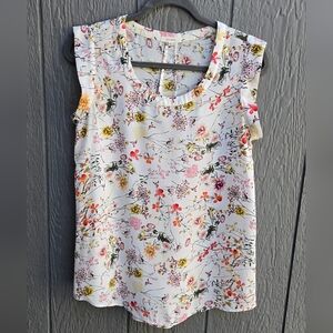 Pleione Top W/ Wild Flower Pattern